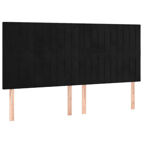 vidaXL Κεφαλάρια Κρεβατιού 4 τεμ. Μαύρο 90x5x78/88 εκ. Βελούδινο