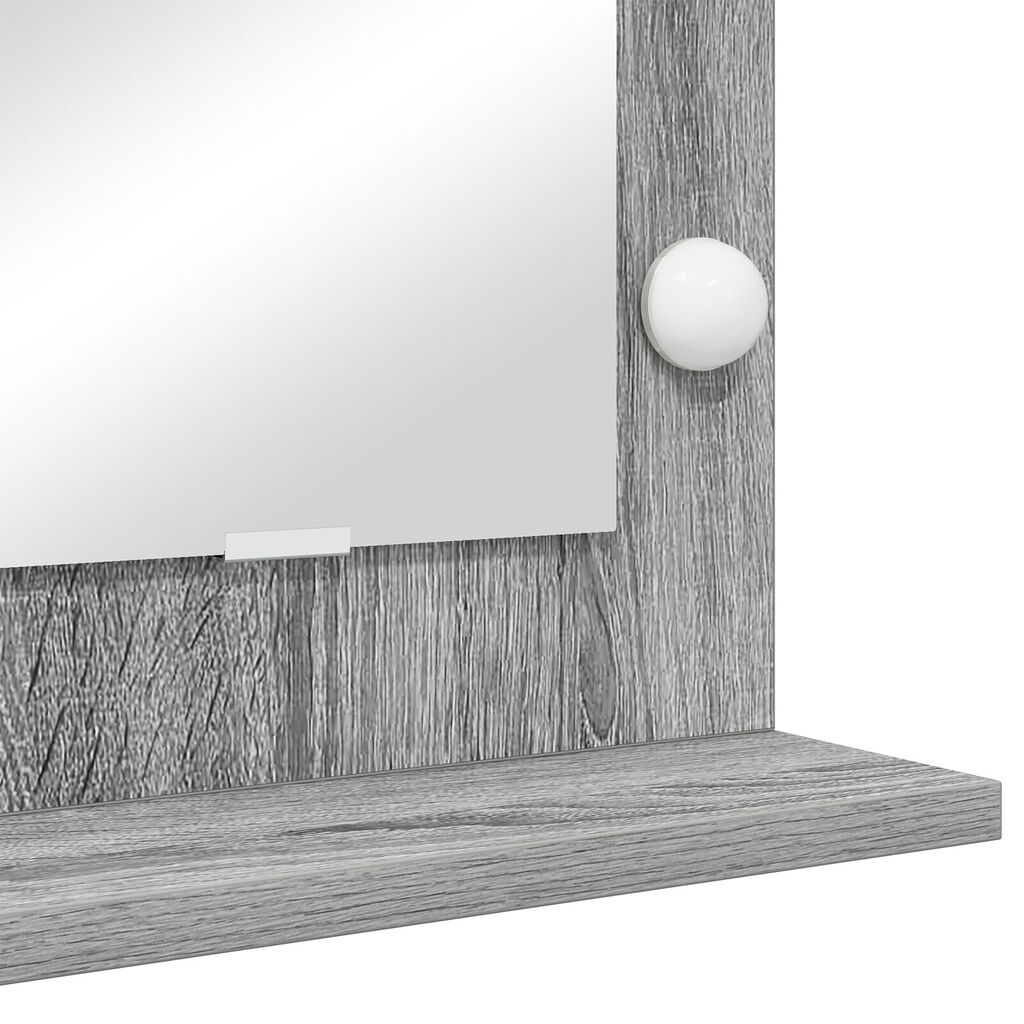 vidaXL Καθρέφτης Vanity με LED Φώτα Γκρι Σομπάνα 100x45x18 εκ