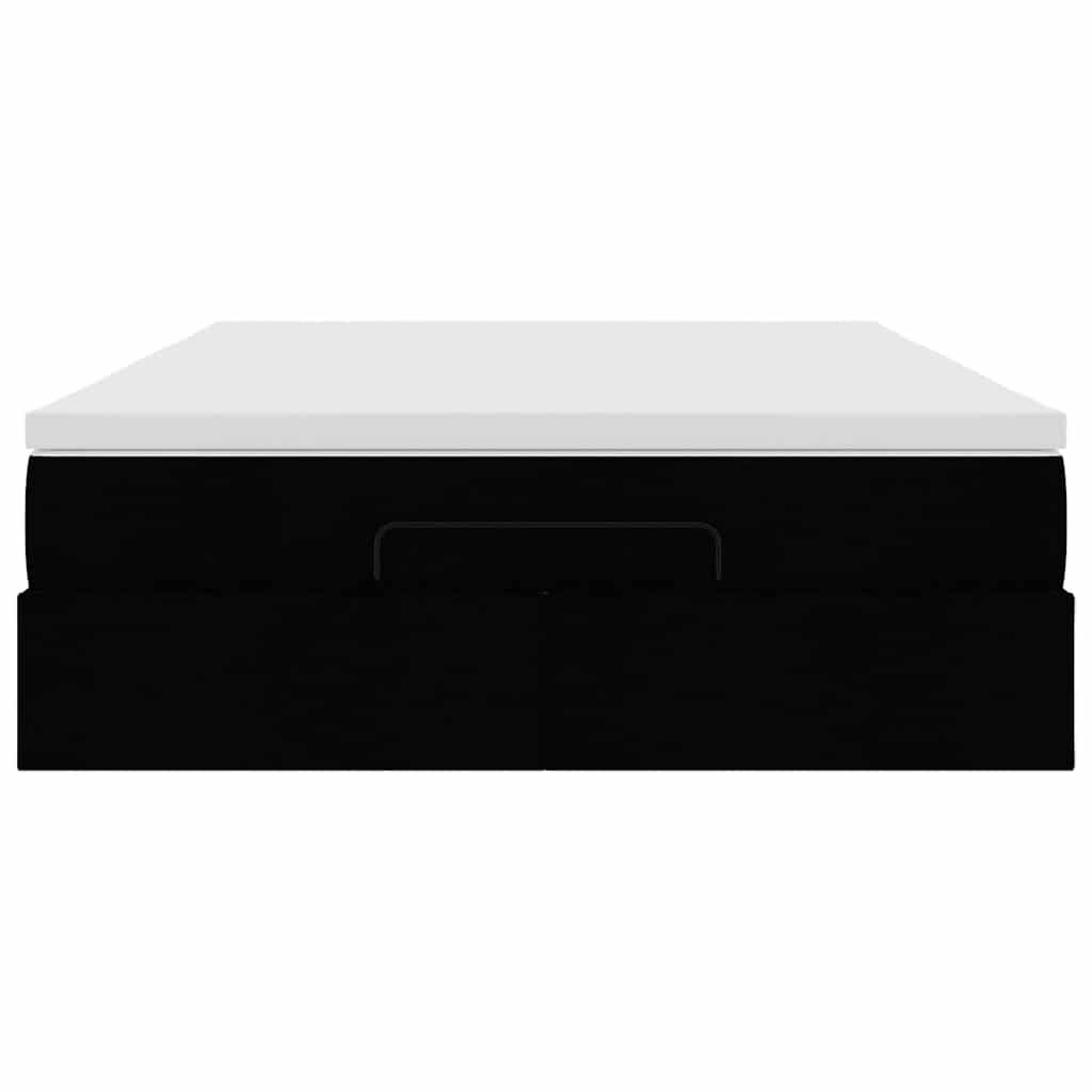 vidaXL Οθωμανικό κρεβάτι με στρώμα Μαύρο 140x190cm Ύφασμα