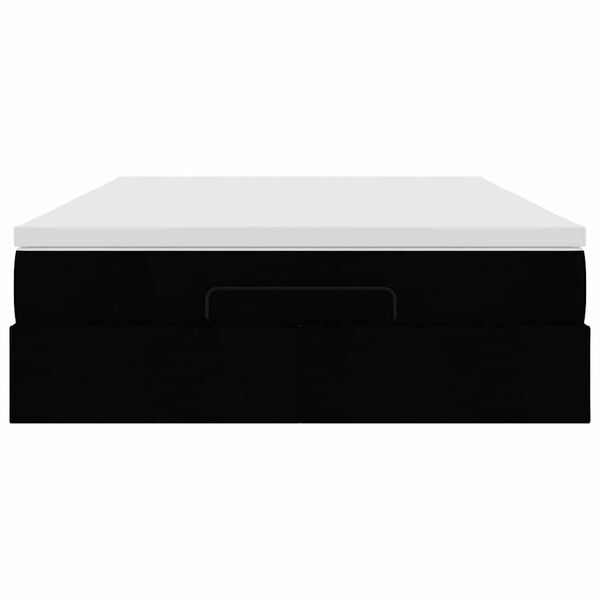 vidaXL Οθωμανικό κρεβάτι με στρώμα Μαύρο 140x190cm Ύφασμα