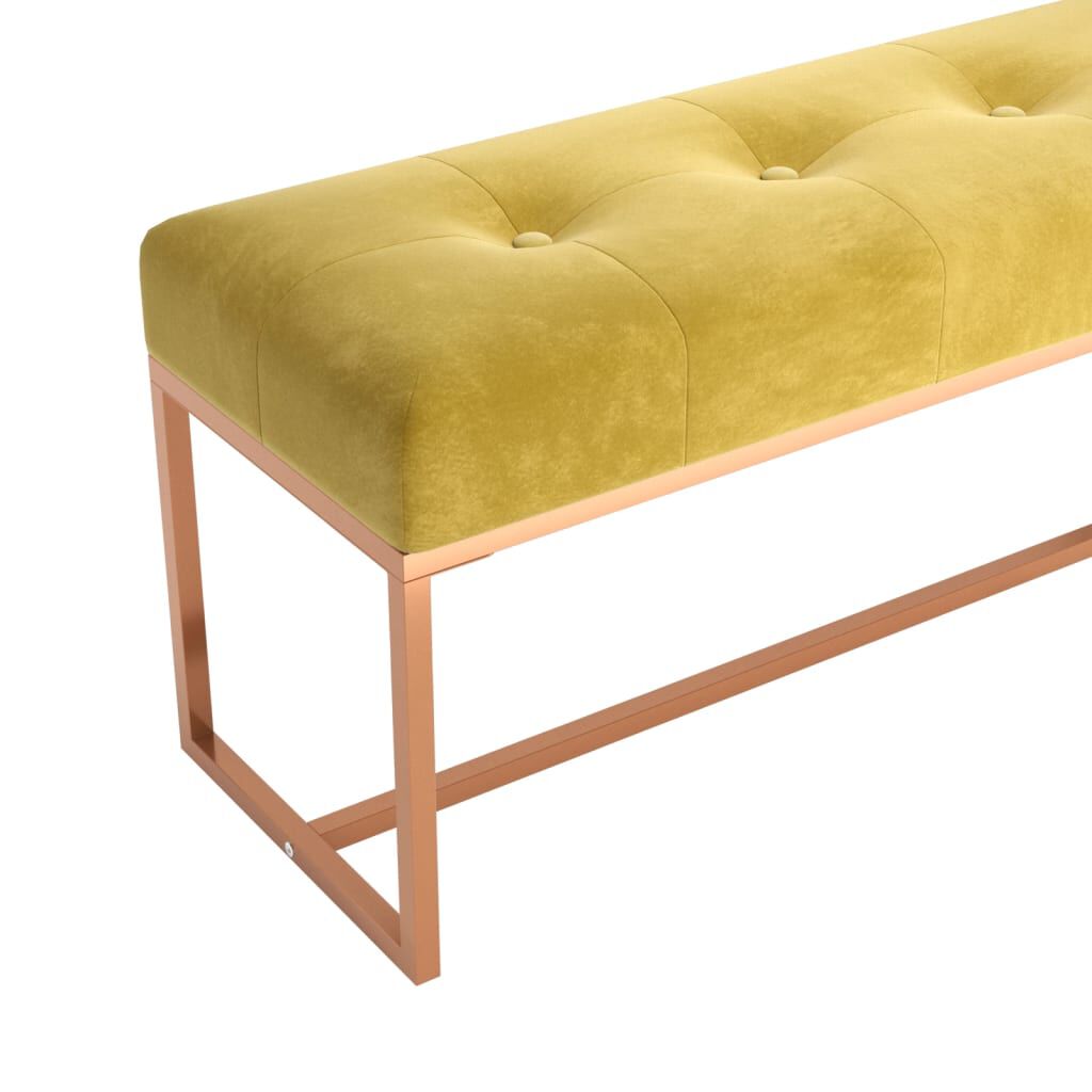vidaXL Πάγκος Κίτρινο μουσταρδί 110 x 36 x 45 εκ. Βελούδινος