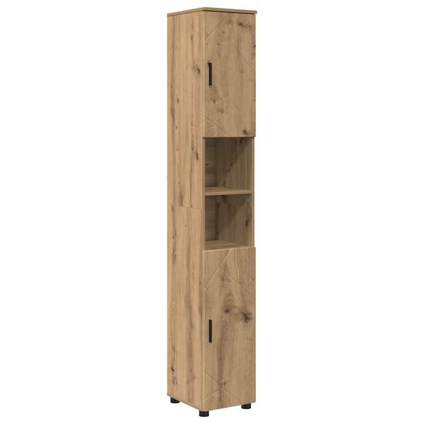 vidaXL Ψηλό ντουλάπι μπάνιου με πόρτα artisan δρυς 30 x 35 x 192 εκ.