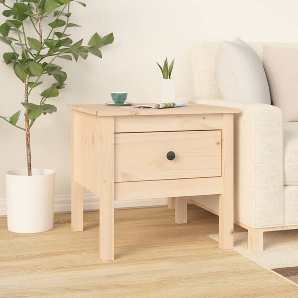 vidaXL Βοηθητικά Τραπέζια 2 τεμ. 50x50x49 εκ. Μασίφ Ξύλο Πεύκου