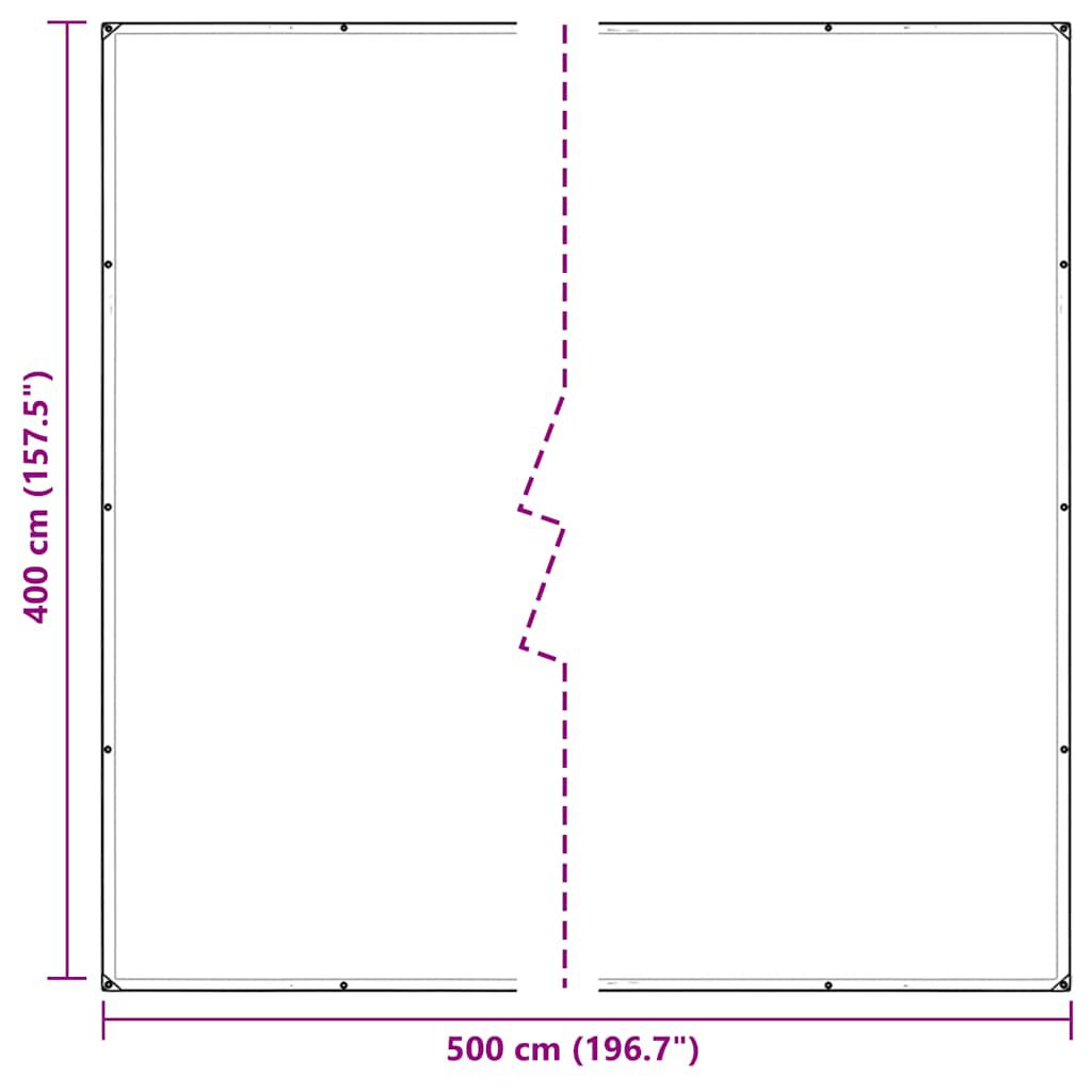vidaXL Σαφής μουσαμάς με οπές 4x5 m PVC