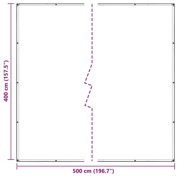 vidaXL Σαφής μουσαμάς με οπές 4x5 m PVC