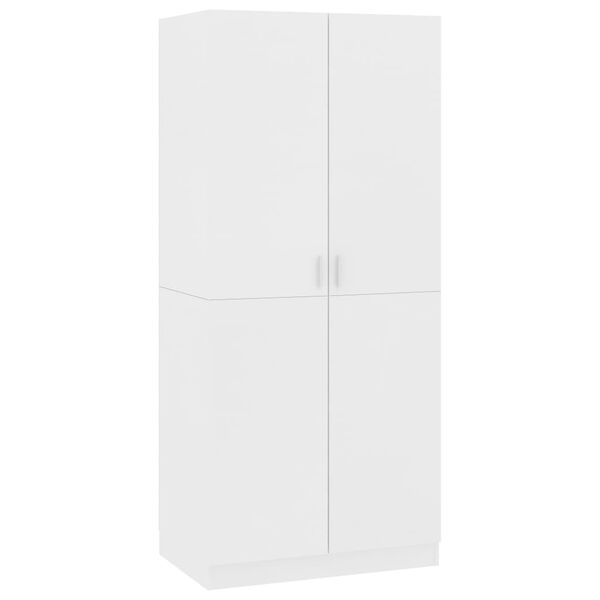 vidaXL Ντουλάπα Λευκή 80 x 52 x 180 εκ. από Επεξ. Ξύλο