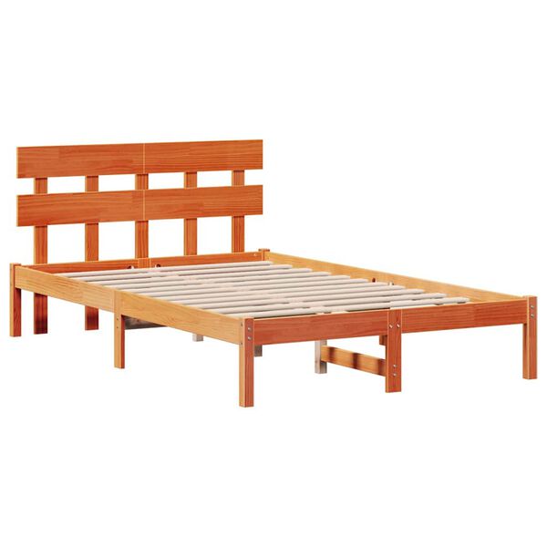 vidaXL Σκελετός Κρεβατιού Καφέ 120 x 190 cm Μασίφ ξύλο πεύκου