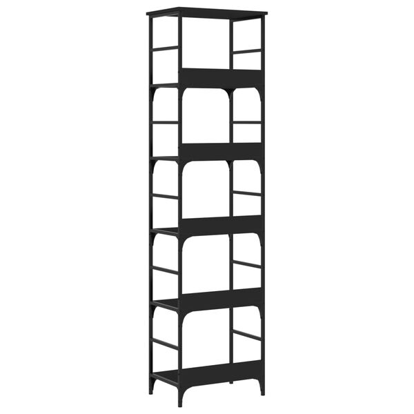 vidaXL Βιβλιοθήκη Μαύρη 50x33x188,5 εκ. από Επεξεργασμένο Ξύλο