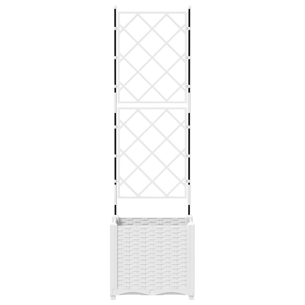 vidaXL Γλάστρα Κήπου με Πλέγμα Λευκή 40x40x143 εκ