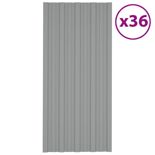 vidaXL &Pi;ά&nu;&epsilon;&lambda; &omicron;&rho;&omicron;&phi;ή&sigmaf; 36 pcs &Gamma;&kappa;&rho;&iota; 100 x 45 cm &Gamma;&alpha;&lambda;&beta;&alpha;&nu;&iota;&sigma;&mu;έ&nu;&omicron;&sigmaf; &chi;ά&lambda;&upsilon;&beta;&alpha;&sigmaf;