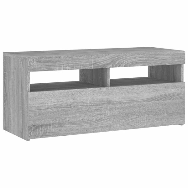 vidaXL Έπιπλο Τηλεόρασης με LED Γκρι Sonoma 90x35x40 εκ.