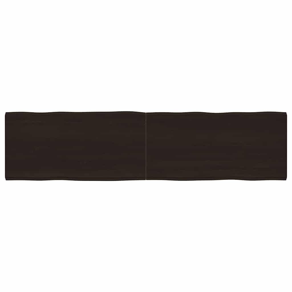 vidaXL Επιφ Τραπεζιού Αν Καφέ 200x50x(2-4)εκ.Ακατέργ. Μασίφ Ξύλο Δρυός