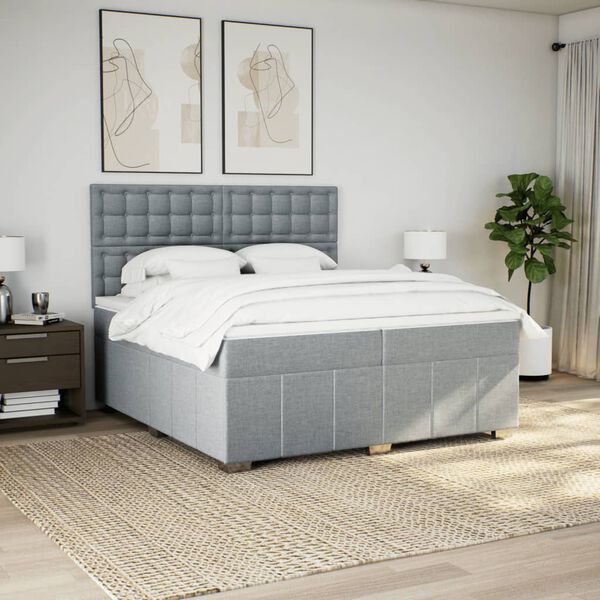 vidaXL &Kappa;&rho;&epsilon;&beta;ά&tau;&iota; Boxspring &mu;&epsilon; &Sigma;&tau;&rho;ώ&mu;&alpha; &Alpha;&nu;&omicron;&iota;&chi;&tau;ό &Gamma;&kappa;&rho;&iota; 200x200 &epsilon;&kappa;. &Upsilon;&phi;&alpha;&sigma;&mu;ά&tau;&iota;&nu;&omicron;