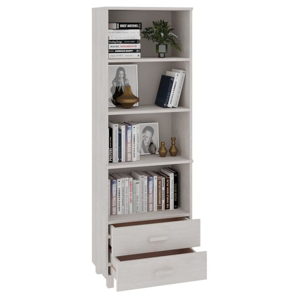 vidaXL Ραφιέρα HAMAR Λευκή 60 x 35 x 180 εκ. από Μασίφ Ξύλο Πεύκου