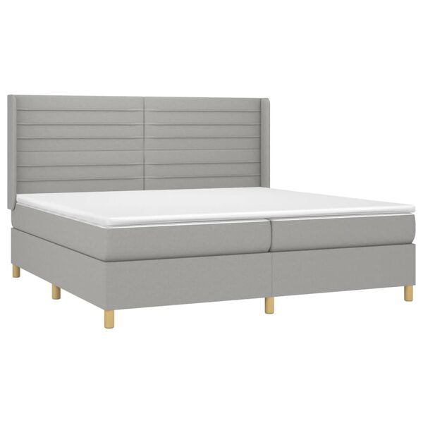 vidaXL &Kappa;&rho;&epsilon;&beta;ά&tau;&iota; Boxspring &mu;&epsilon; &Sigma;&tau;&rho;ώ&mu;&alpha; & LED &Alpha;&nu;.&Gamma;&kappa;&rho;&iota; 200x200&epsilon;&kappa;. &Upsilon;&phi;&alpha;&sigma;&mu;ά&tau;&iota;&nu;&omicron;
