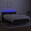 vidaXL &Kappa;&rho;&epsilon;&beta;ά&tau;&iota; Boxspring &mu;&epsilon; &Sigma;&tau;&rho;ώ&mu;&alpha; & LED &Mu;&alpha;ύ&rho;&omicron; 140x200 &epsilon;&kappa;. &Upsilon;&phi;&alpha;&sigma;&mu;ά&tau;&iota;&nu;&omicron;