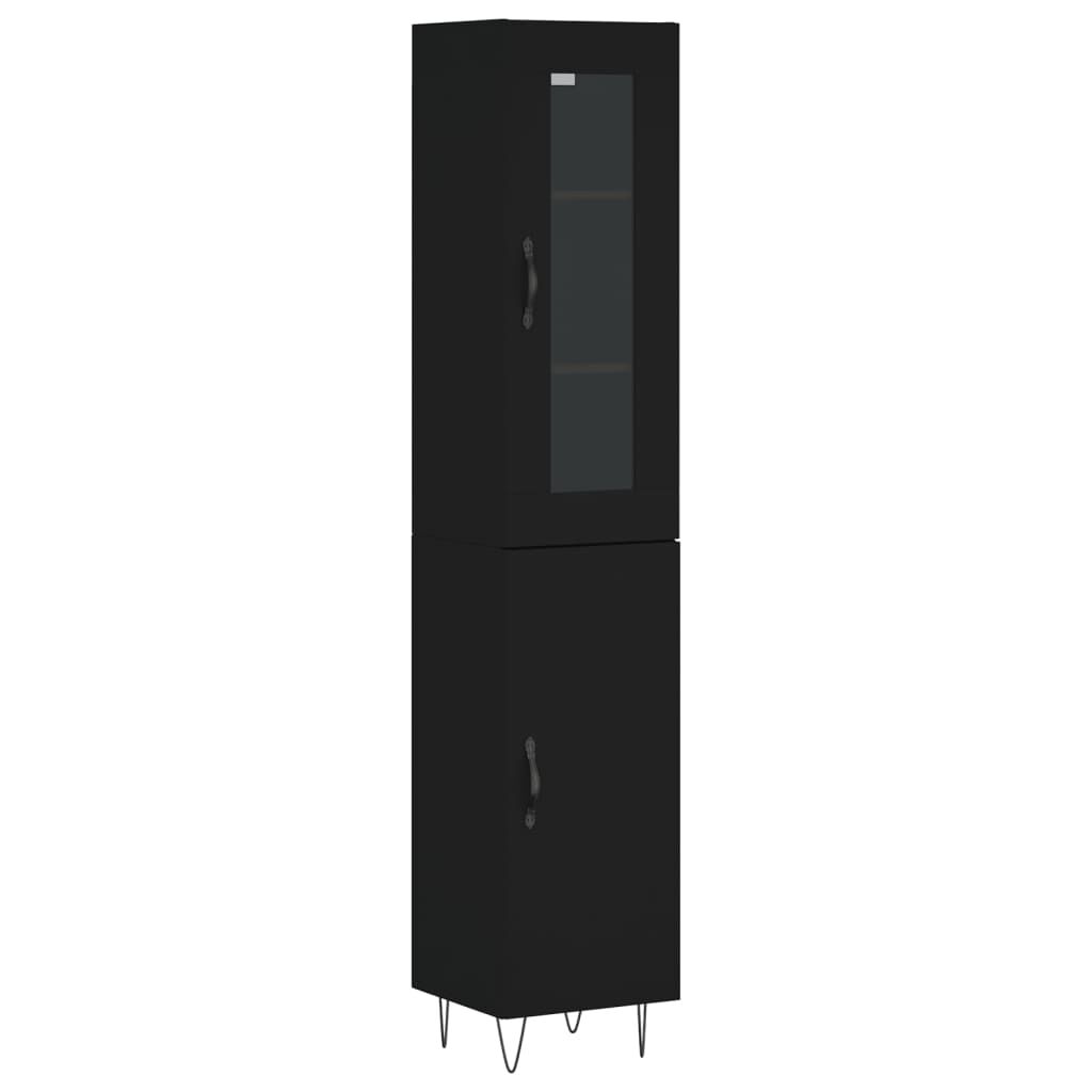 vidaXL Ντουλάπι Μαύρο 34,5 x 34 x 180 εκ. από Επεξεργασμένο Ξύλο