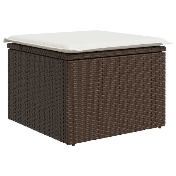 vidaXL Σετ Καναπέ Κήπου 4 pcs Καφέ, Κρέμα Πολυ rattan, βαμμένο ατσάλι