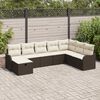 vidaXL Σετ Καναπέ Κήπου με μαξιλάρι 8 pcs Καφέ Πολυ ράταν