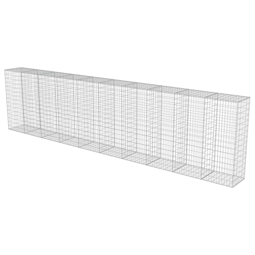 vidaXL Συρματοκιβώτιο Τοίχος 600x50x150 εκ. Γαλβαν.Χάλυβας + Καλύμματα