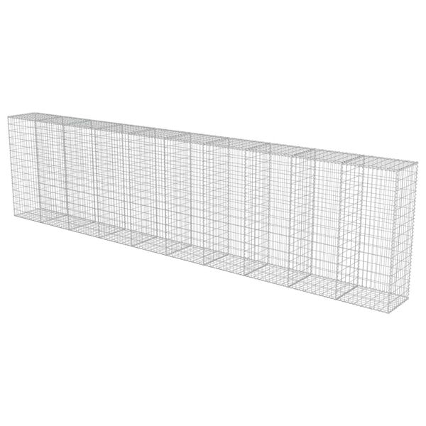 vidaXL Συρματοκιβώτιο Τοίχος 600x50x150 εκ. Γαλβαν.Χάλυβας + Καλύμματα