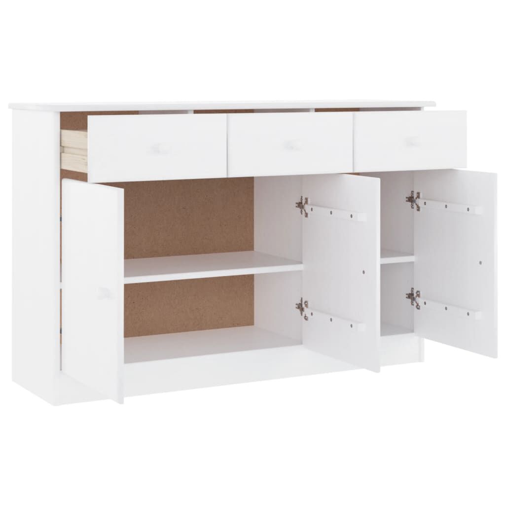 vidaXL Ντουλάπι ALTA Λευκό 112 x 35 x 73 εκ. από Μασίφ Ξύλο Πεύκου