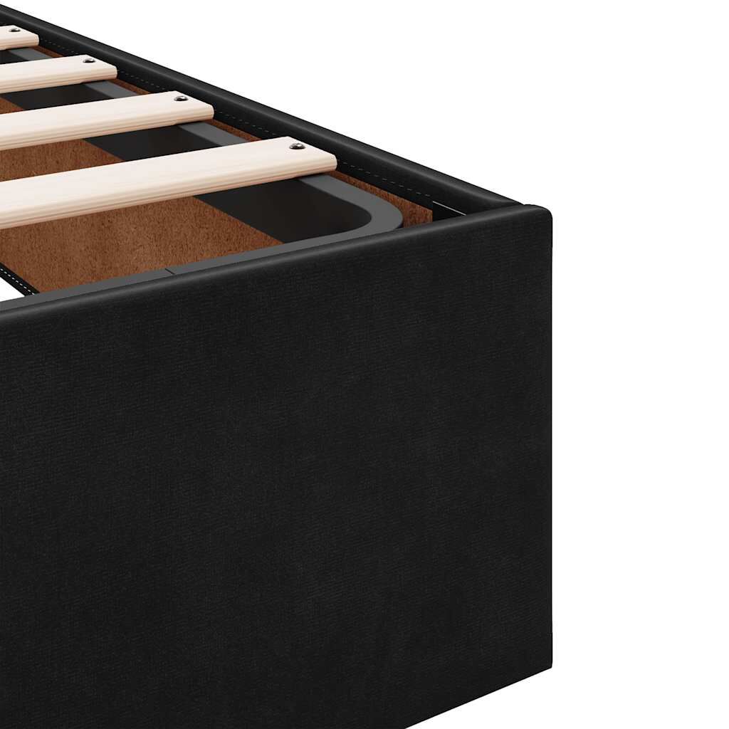vidaXL Οθωμανικό κρεβάτι με στρώματα Μαύρο 200x200cm Velvet