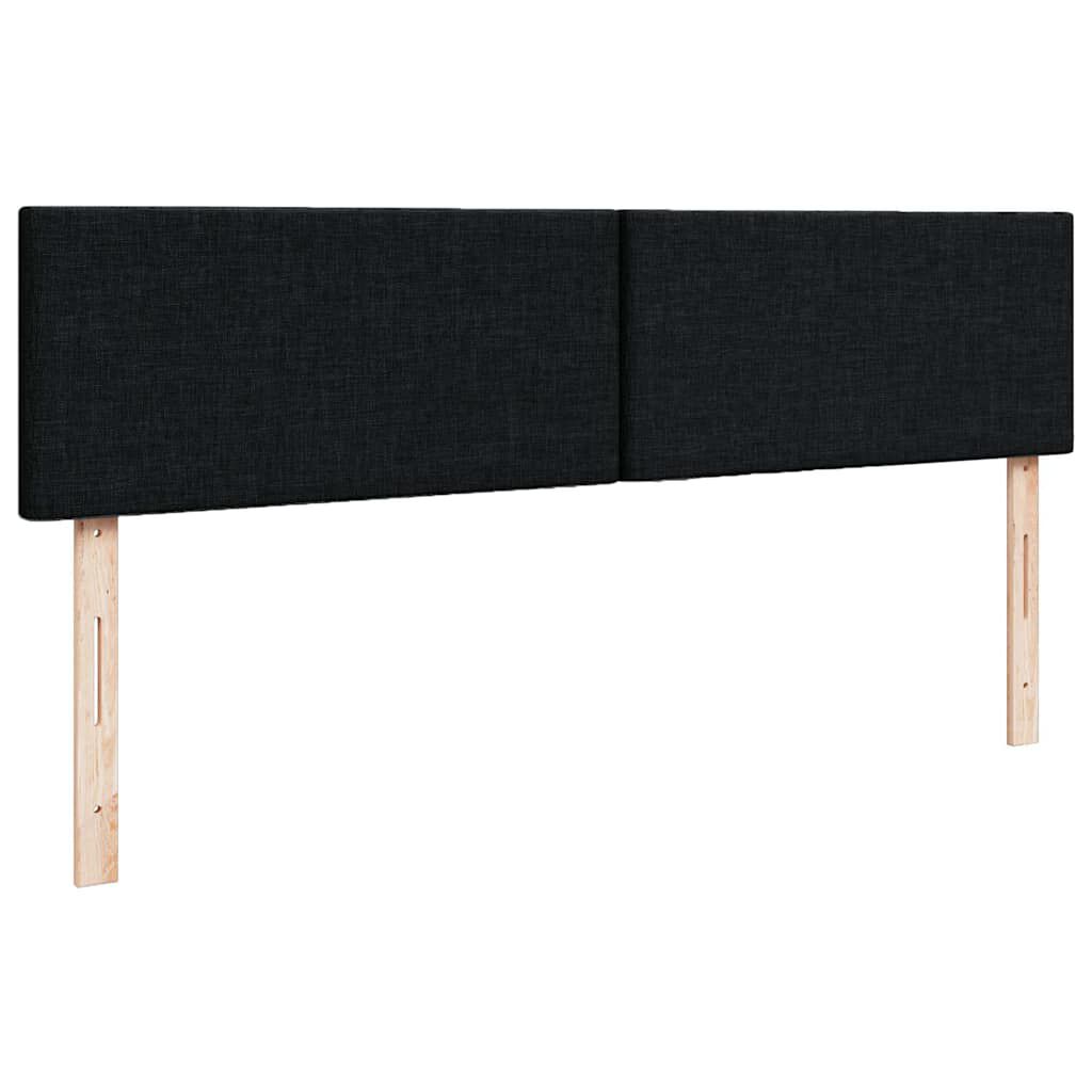 vidaXL Οθωμανικό κρεβάτι με στρώμα Μαύρο 140x200cm Ύφασμα