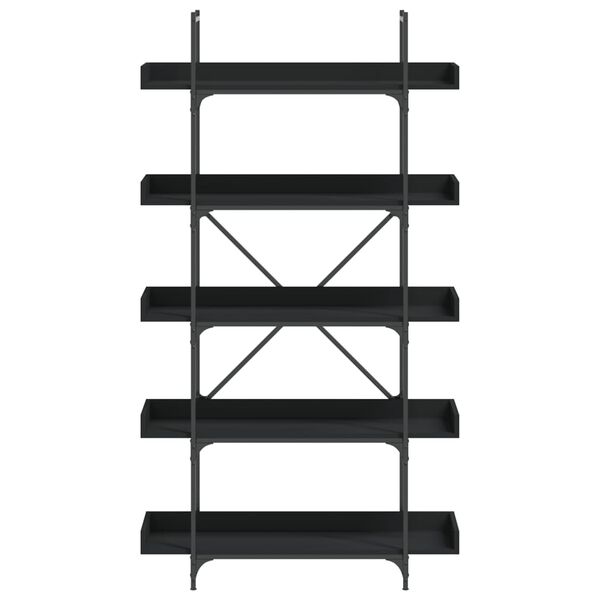vidaXL Βιβλιοθήκη 5 Επιπέδων Μαύρη 100 x 33 x 180,5 εκ. Επεξεργ. Ξύλο