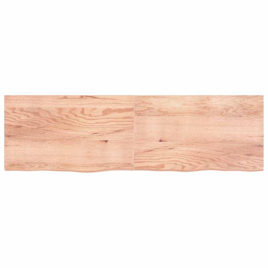 vidaXL Ράφι Τοίχου Ανοιχτό Καφέ 200x60x(2-4)εκ. Επεξ. Μασίφ Ξύλο Δρυός