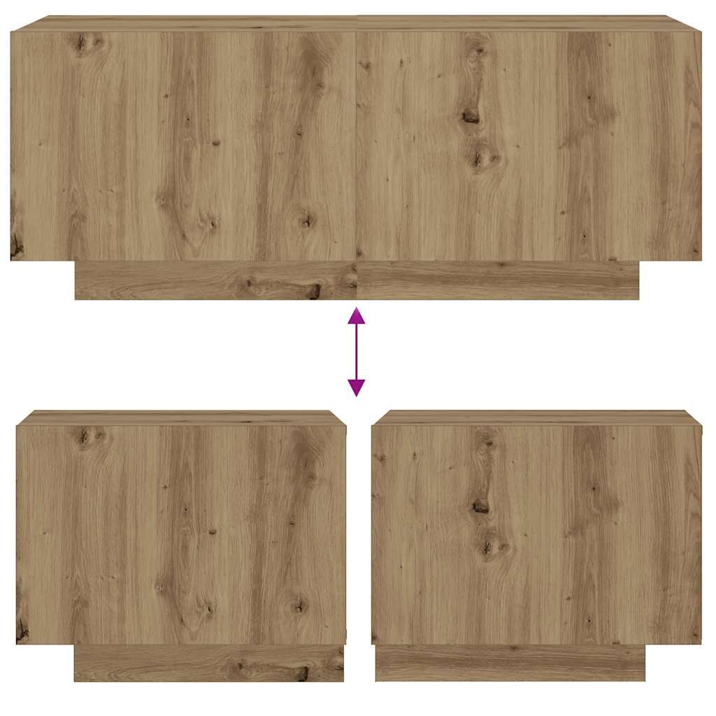 vidaXL Κομοδίνο τεχνίτης Δρυς 100x35x40 εκ. από Επεξεργασμένο Ξύλο