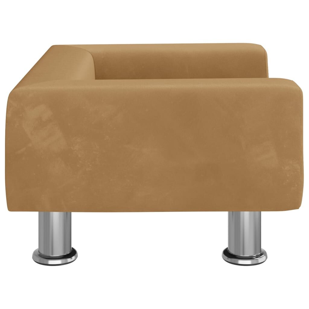 vidaXL Καναπές Παιδικός Καφέ 50 x 40 x 26,5 εκ. από Βελούδο