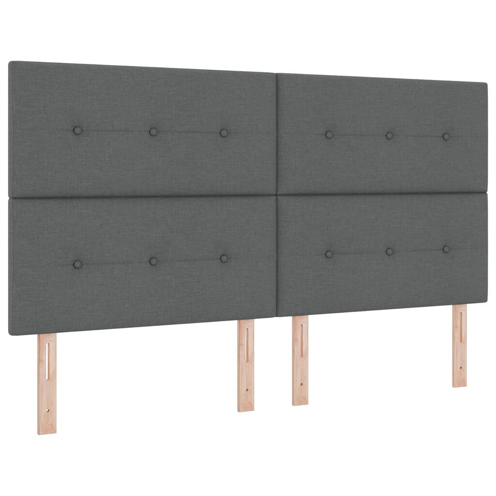 vidaXL Box Spring Κρεβάτι με Στρώμα & Πάγκο Σκούρο Γκρι 180x200 εκ. Ύφασμα