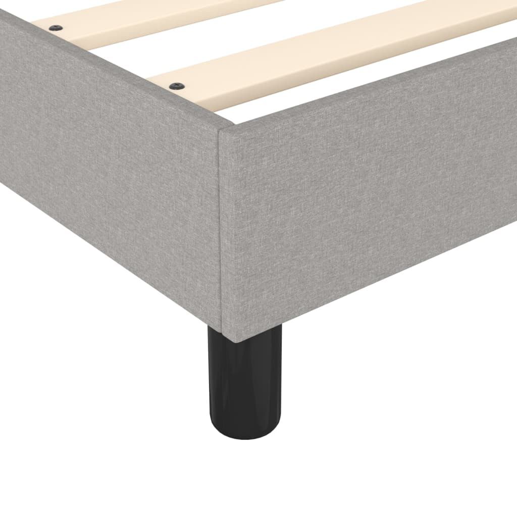 vidaXL Κρεβάτι Boxspring με Στρώμα Ανοιχτό Γκρι 90x200 εκ. Υφασμάτινο