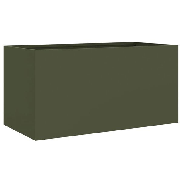 vidaXL Ζαρντινιέρα Λαδί 62x30x29 εκ. από Χάλυβα