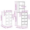 vidaXL Τραπέζι περιποίησης με συρτάρι 3 pcs Μαύρο 40 x 41 x 135 εκ.