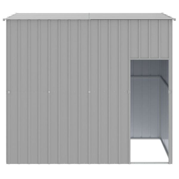 vidaXL Σπιτάκι Σκύλου με Οροφή Αν. Γκρι 214x153x181 εκ Γαλβαν. Χάλυβας