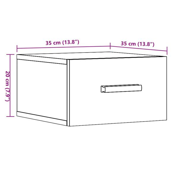 vidaXL Κομοδίνο Επιτοίχιο Όψη Παλαιού Ξύλου 35 x 35 x 20 εκ.