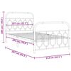 vidaXL Πλαίσιο Κρεβατιού με Κεφαλάρι/Ποδαρικό Λευκό 107x203 εκ Μέταλλο