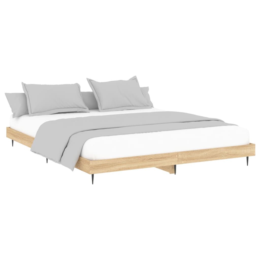 vidaXL Πλαίσιο Κρεβατιού Χωρ. Στρώμα Sonoma Δρυς 150x200εκ. Επ. Ξύλο