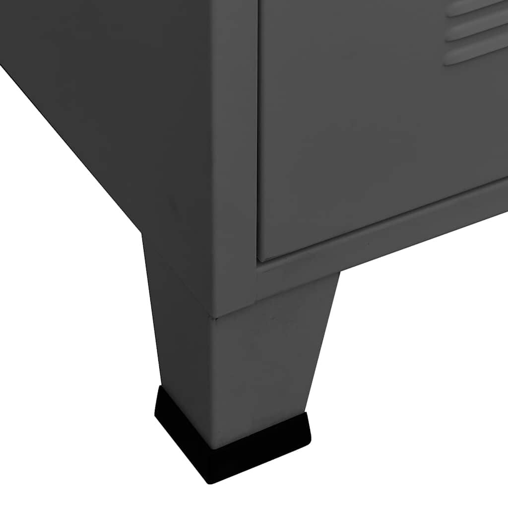 vidaXL Αρχειοθήκη Βιομηχανικού Στιλ Ανθρακί 75 x 40 x 115 εκ. Ατσάλινη