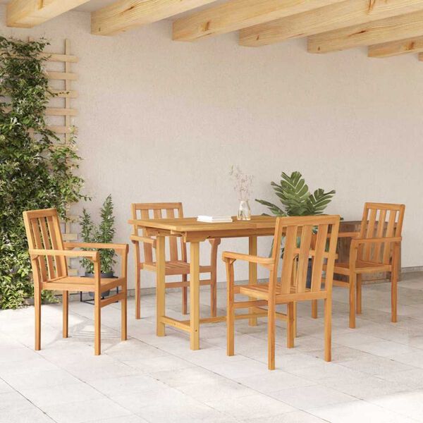 vidaXL Σέτ φαγητού για κήπο 5 pcs Καφέ 160 x 80 x 75 cm