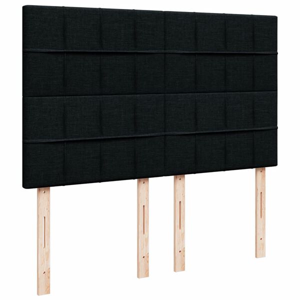 vidaXL Κρεβάτι Boxspring με Στρώμα Μαύρο 160x200 εκ. Υφασμάτινο