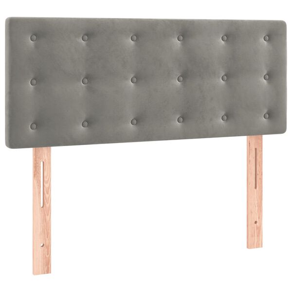 vidaXL Κεφαλάρι Κρεβατιού Ανοιχτό Γκρι 100x5x78/88 εκ. Βελούδινο
