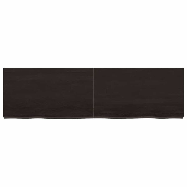 vidaXL Ράφι Τοίχου Σκούρο Καφέ 140x40x(2-6) εκ. Επεξ. Μασίφ Ξύλο Δρυός