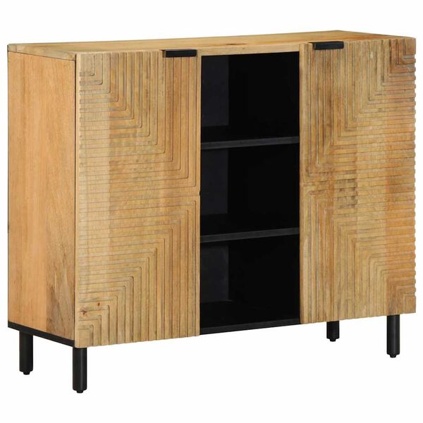 vidaXL Sideboard καφέ 90x33x75 cm μασίφ ξύλο Mango