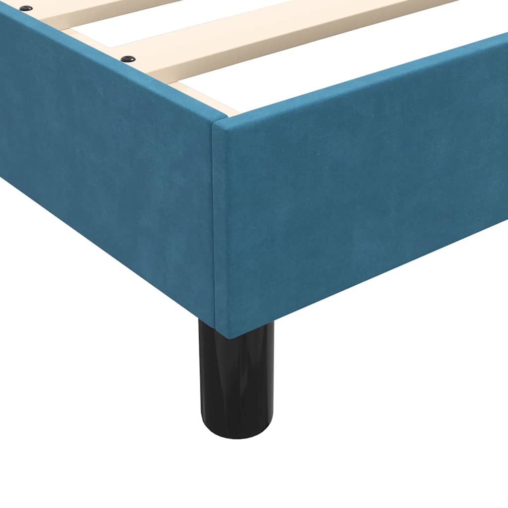 vidaXL Box Spring κρεβάτι με στρώμα σκούρο μπλε 80x210 εκ. Βελούδινο