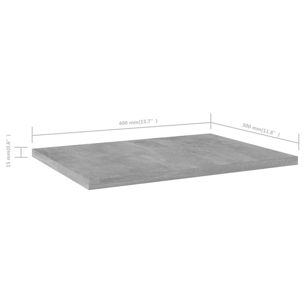 vidaXL Ράφια Βιβλιοθήκης 4 τεμ. Γκρι Σκυροδ. 40x30x1,5 εκ. Επεξ.Ξύλο
