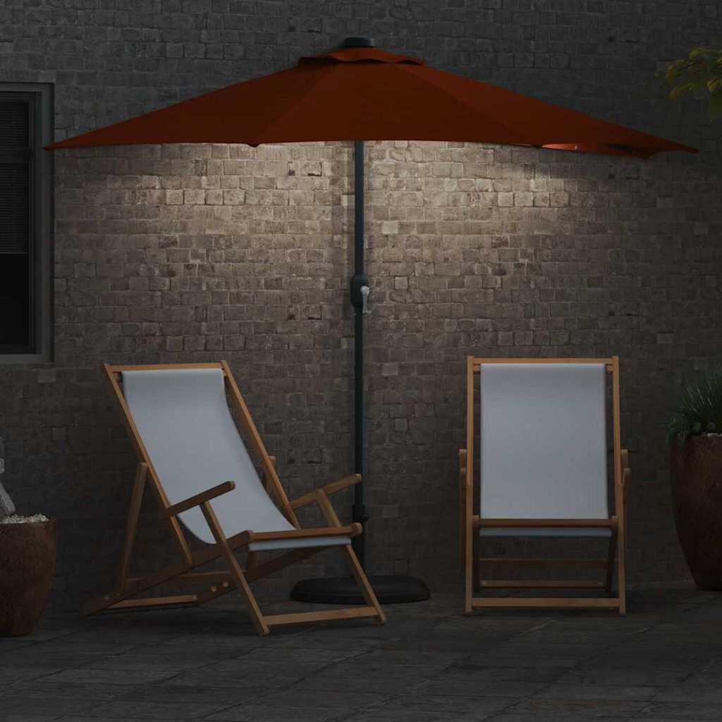 vidaXL Ομπρέλα Κήπου Τερακότα 294 x 150 x 224 εκ ύφασμα