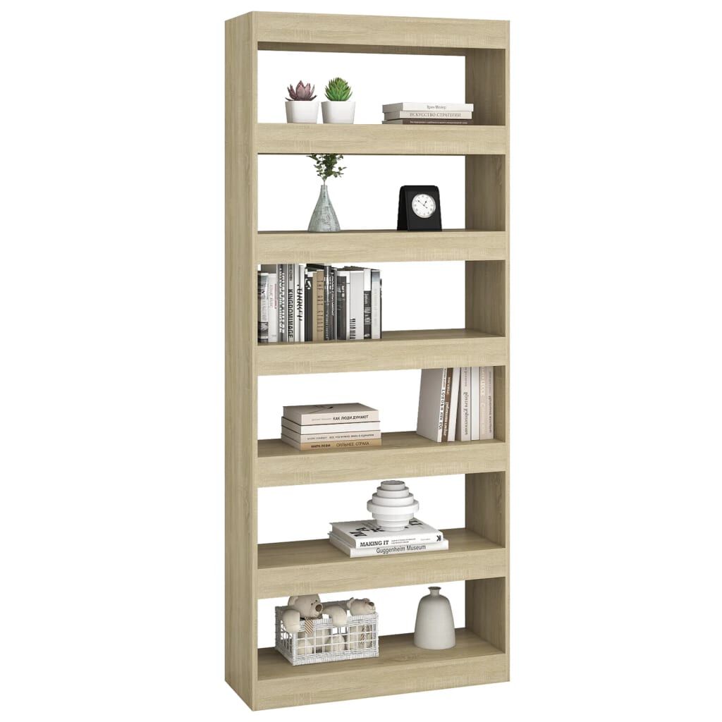 vidaXL Βιβλιοθήκη/Διαχωριστικό Sonoma Δρυς 80x30x198 εκ. Επεξ. Ξύλο